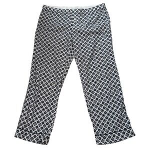 J.Crew Womens XL Geometric Medallion Print Pajama Pants Navy White 100% Cotton